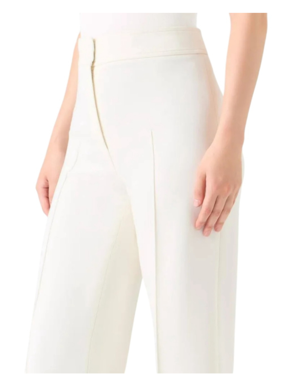 Akris Punto Cream Kick Flare Crop Trousers Size 10 - Picture 4 of 16